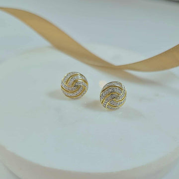 9ct Yellow Gold Diamond Stud Earrings