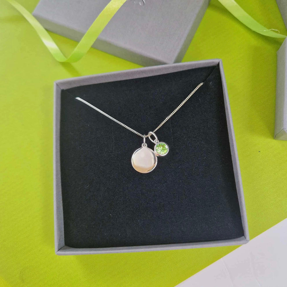 August Birthstone Pendant with Disc