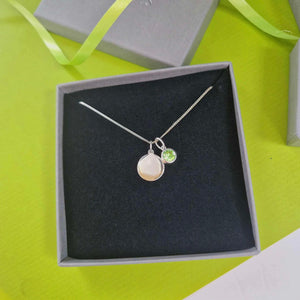 August Birthstone Pendant with Disc