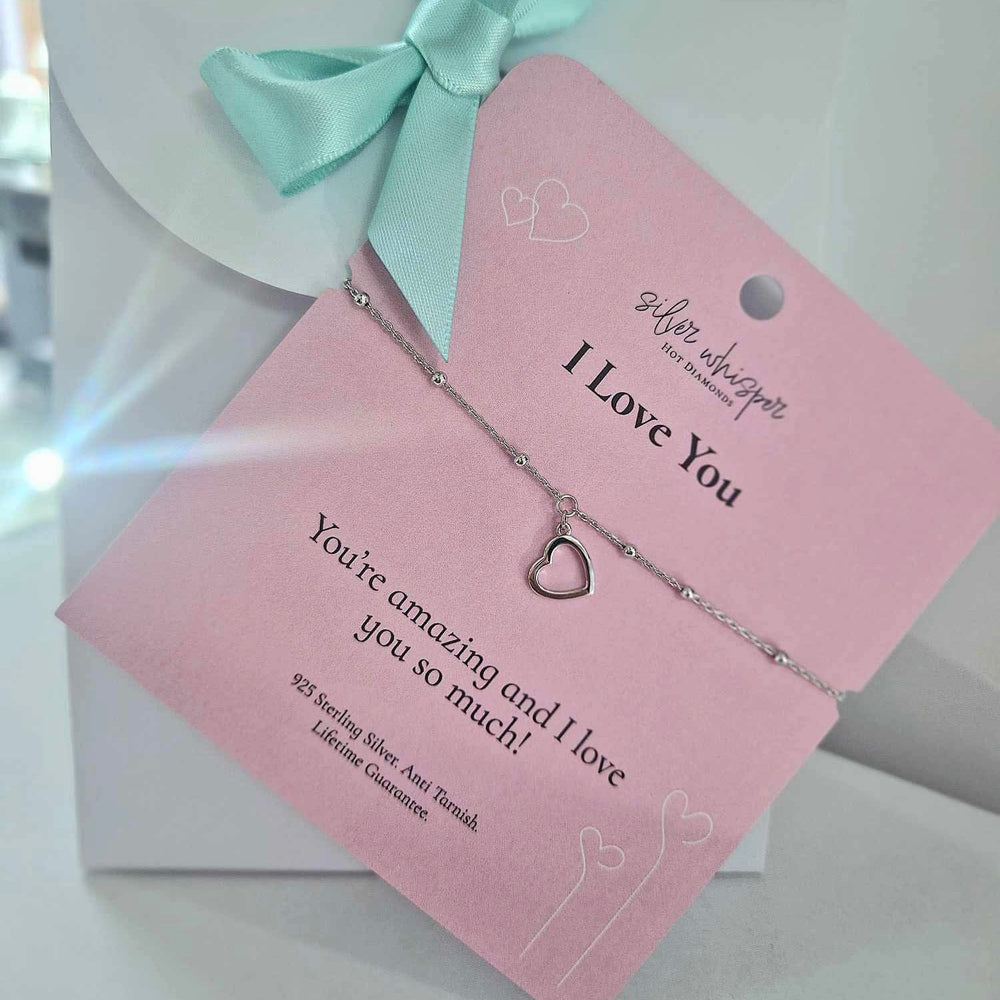 Hot Diamonds | Silver Whisper I Love You Bracelet