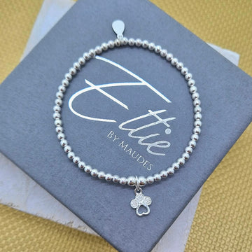 Ettie Thinbead CZ Paw Bracelet