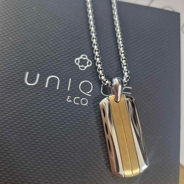 Unique & Co | Stainless Steel Pendant and Chain with Gold IP Plating