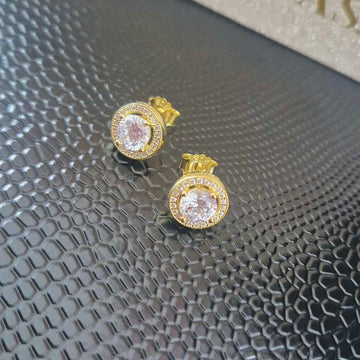 Real Effect | Gold & CZ Stud Earrings