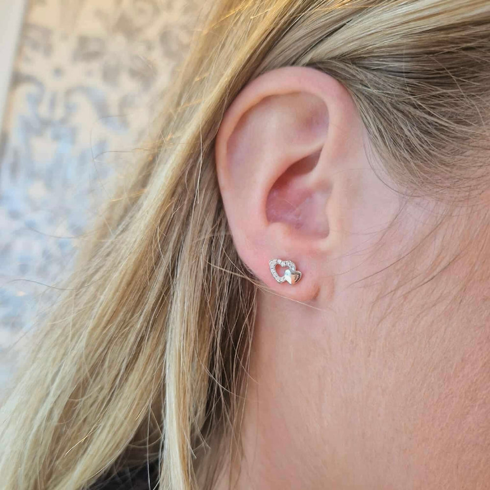 Real Effect | Double Heart Earrings