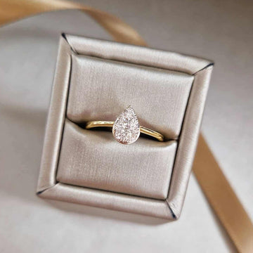 18ct Yellow Gold Diamond Pear Shaped Ring