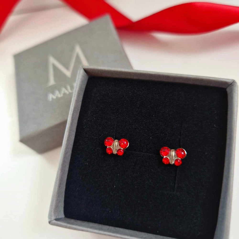 Studex | Sensitive July Ruby Butterfly Stud Earrings