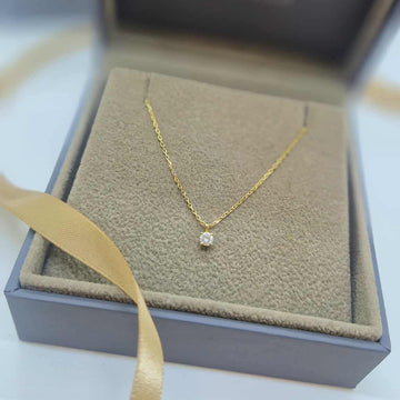9ct Yellow Gold Brilliant Cut Diamond Pendant and Chain