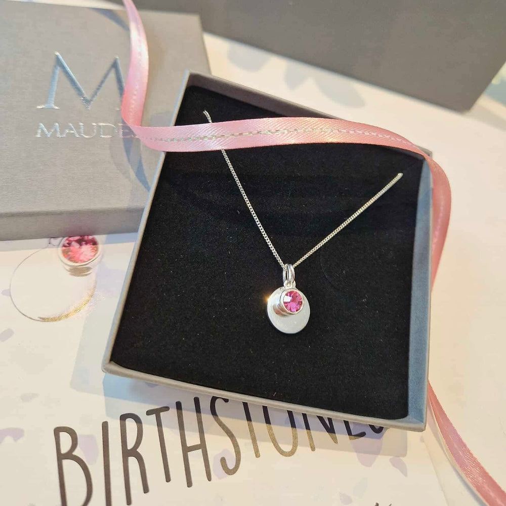 October BirthStone Pendant with Disc - Maudes The Jewellers
