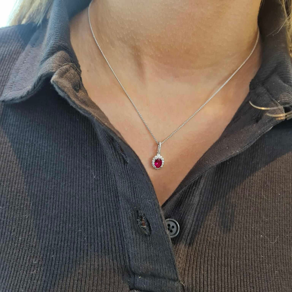 Real Effect | Sterling Silver Ruby Cubic Zirconia Pendant