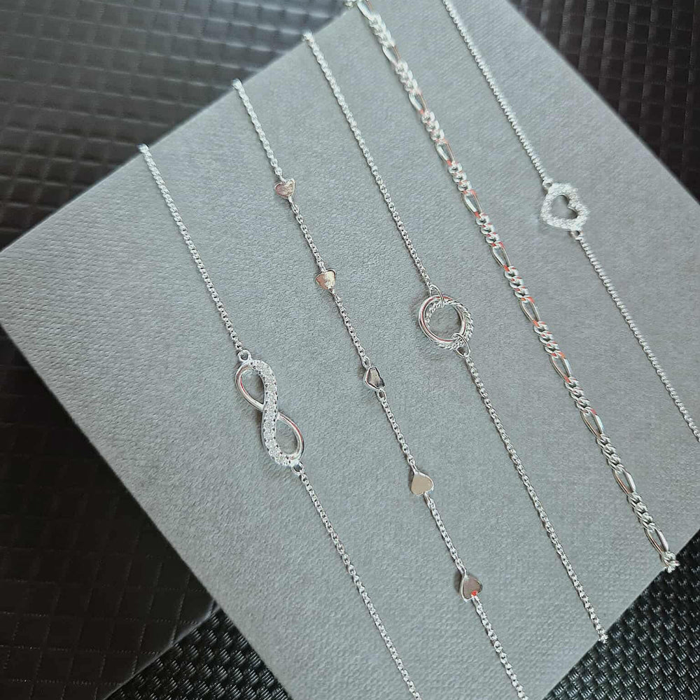 Sterling Silver Double Open Circle Linking Rope Twist Bracelet