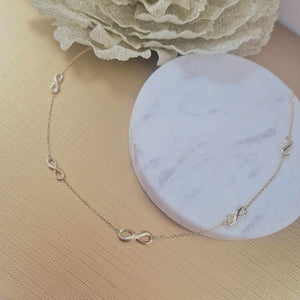 9ct Yellow Gold Infinity Station Necklace
