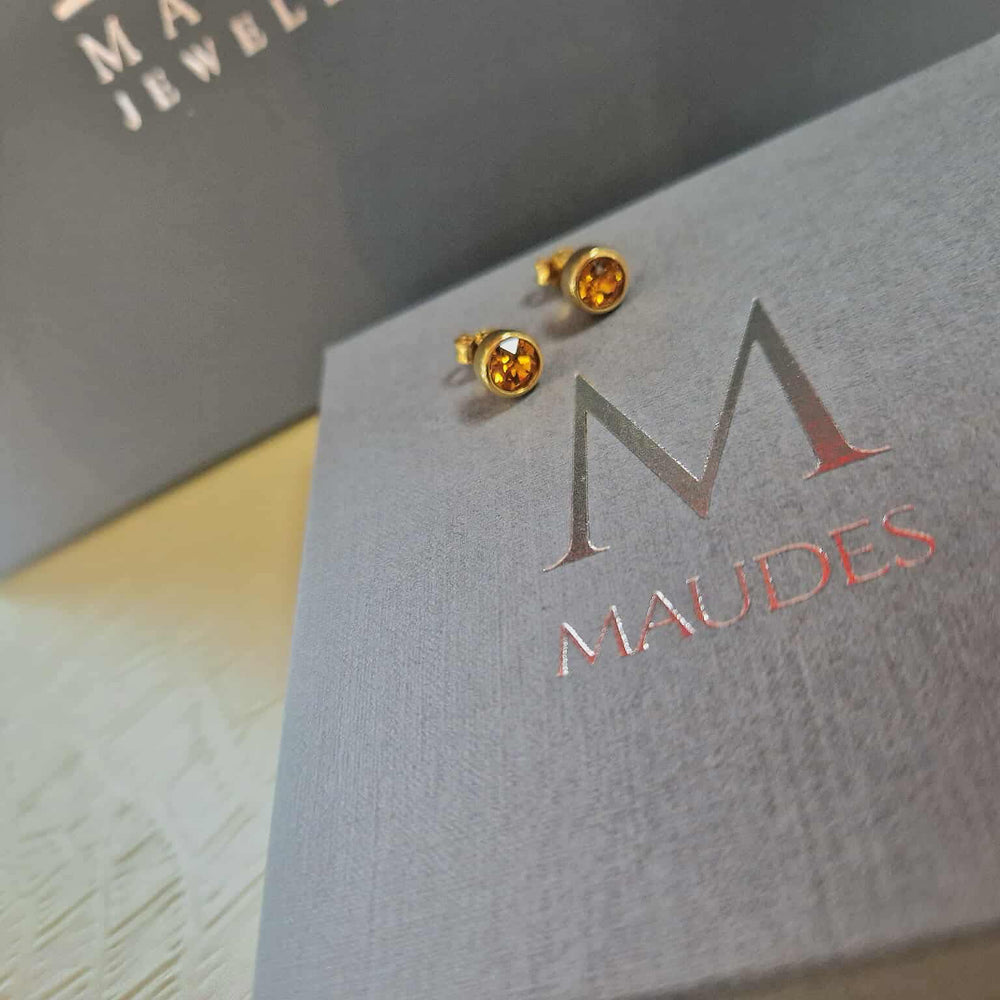 November Birthstone Stud Earrings