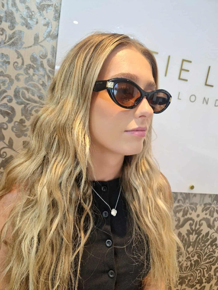 Katie Loxton | Bordeaux Black Slim Oval Sunglasses