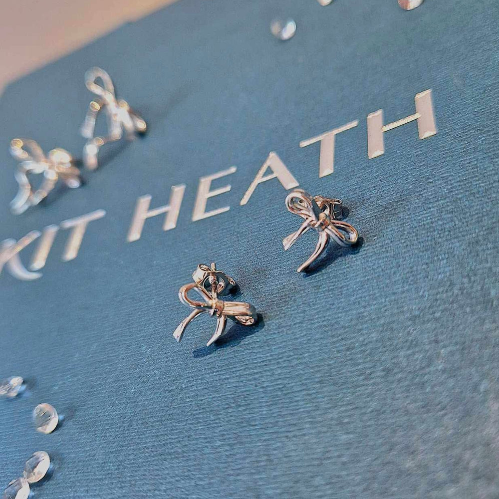 Kit Heath | Serenity Ribbon Bow Dainty Stud Earrings