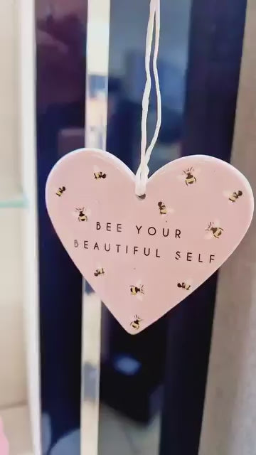 
            
                Load and play video in Gallery viewer, Belly Button Designs | Ceramic Heart Hanging Decoration | Bee Your Beautiful Self
            
        
