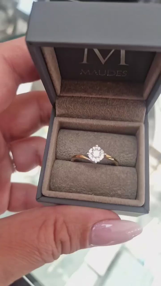 
            
                Load and play video in Gallery viewer, 9ct Yellow Gold, Diamond Cluster Engagement Ring
            
        