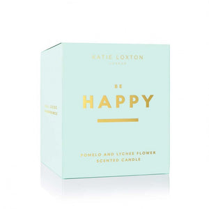 Katie Loxton Sentiment Candle | Be Happy | Pomelo and Lychee Flower