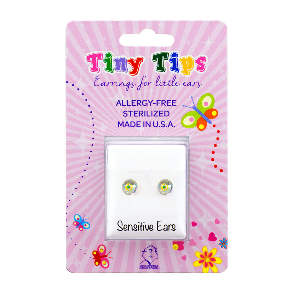 Studex Tiny Tips AB Crystal Ball Stud Earrings