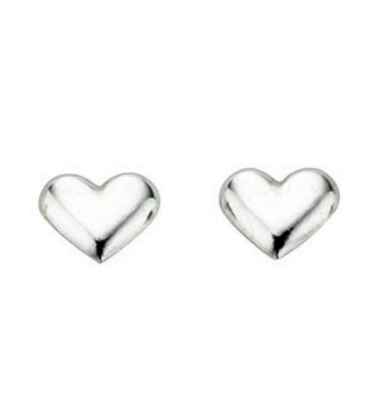 Sterling Silver Heart Stud Earrings - Maudes The Jewellers