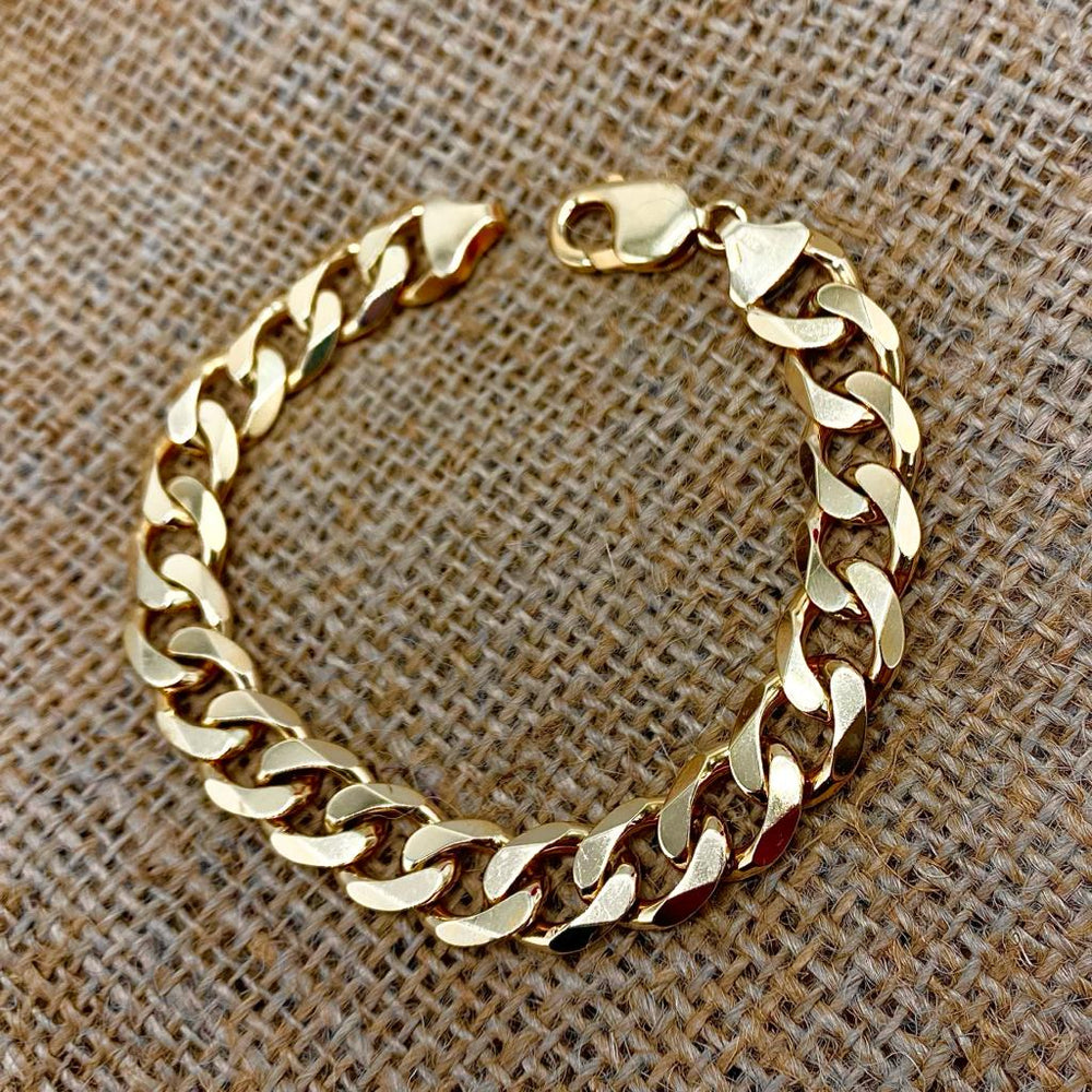 9ct Yellow Gold Flat Curb Bracelet - Maudes The Jewellers