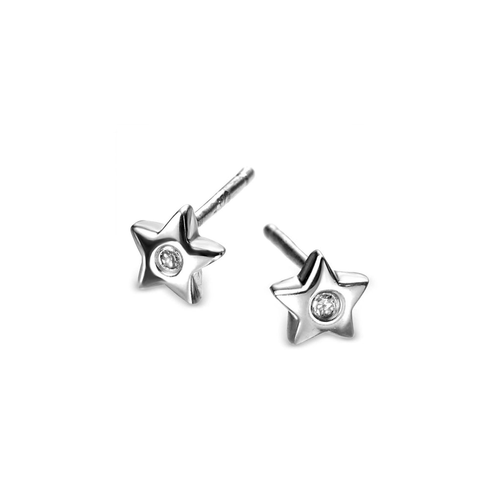 D for Diamond Children’s Sterling Silver Star Earrings - Maudes The Jewellers