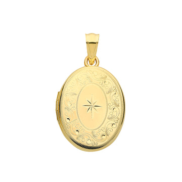 9ct Yellow Gold Oval Locket