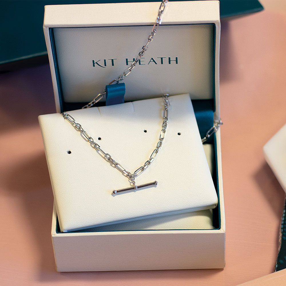 Kit Heath | Astoria Figaro Silver Chain Link T-Bar Necklace