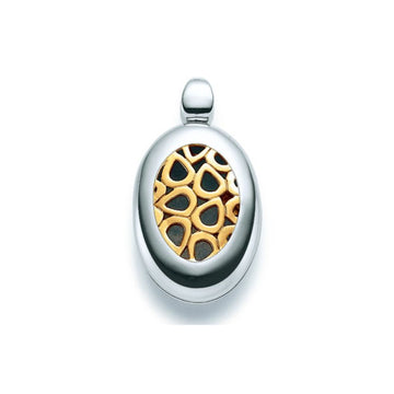 Viventy Sterling Silver and Gold Plated Oval Locket (No Chain)