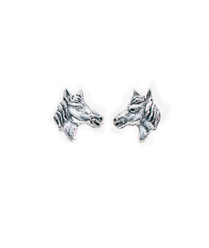 
            
                Load image into Gallery viewer, Sterling Silver Horses Head Stud Earrings
            
        