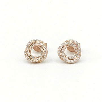 9ct Rose Gold and Diamond Knot Earrings