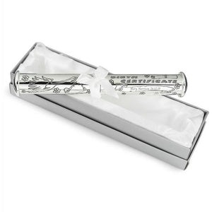 Silver Plated ‘Birth Certificate’ Holder - Maudes The Jewellers