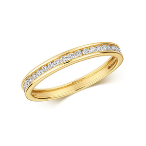 9ct Yellow Gold Channel Set Diamond Eternity Ring