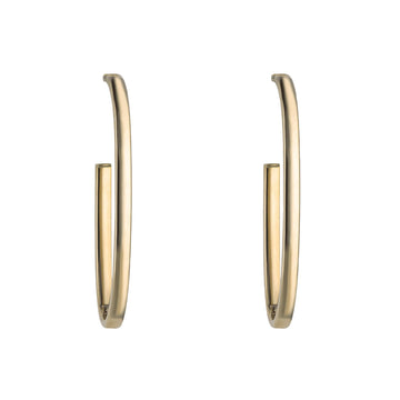 9ct Yellow Gold Open Oval 3/4 Hoop Earrings