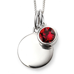 July Birthstone Pendant with disc