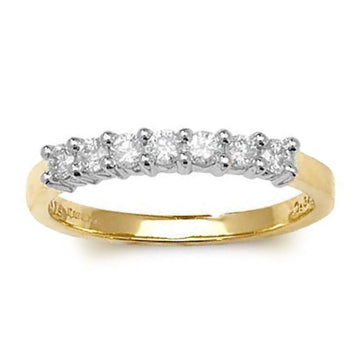 9ct Yellow Gold Claw Setting Diamond Eternity Ring