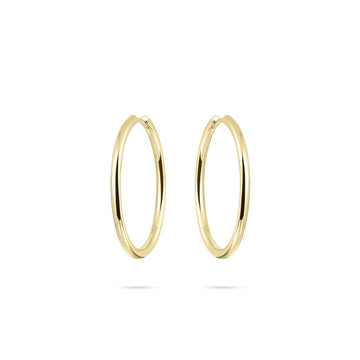 Gisser | Gold Polished Bold Bands Hoops - 12mm, 15mm, 20mm, 30mm, 40mm