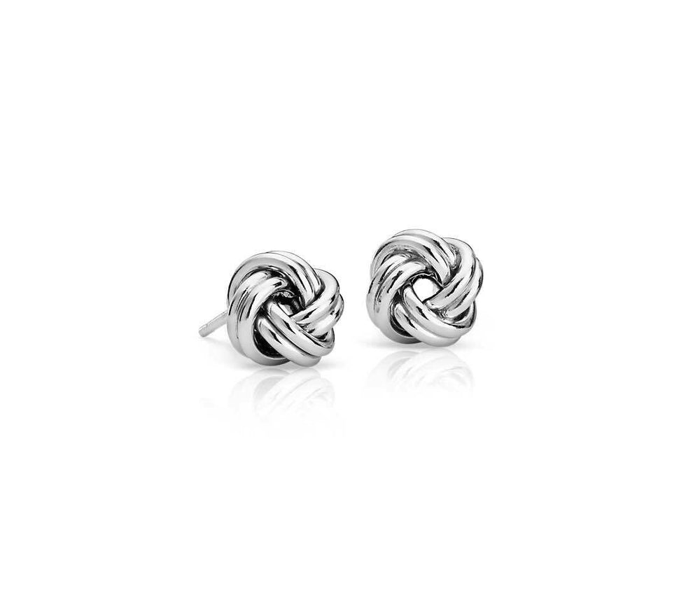 Sterling Silver Lovers Knot Stud Earrings - Maudes The Jewellers