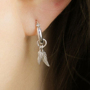 ChloBo Double Feather Hoops - Silver - Maudes The Jewellers