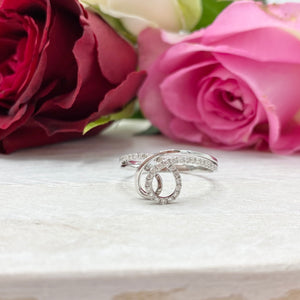 
            
                Load image into Gallery viewer, 18ct White Gold and Diamond Fancy Swirl Ring
            
        