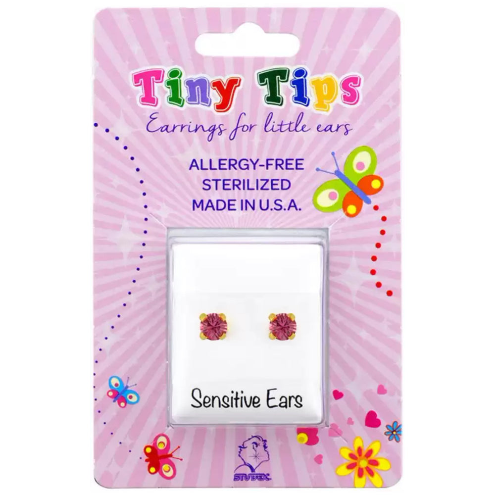 
            
                Load image into Gallery viewer, Studex Tiny Tips 3mm October Rose Stud Earrings
            
        