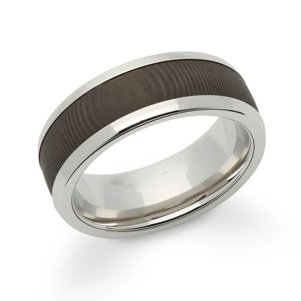 Unique & Co | Steel 8mm Ring with Carbon Fibre