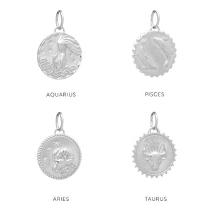 Rachel Jackson | Zodiac Art Coin Necklace | Silver