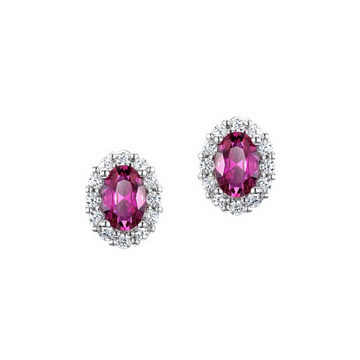 Real Effect | Sterling Silver Ruby Cubic Zirconia Earrings