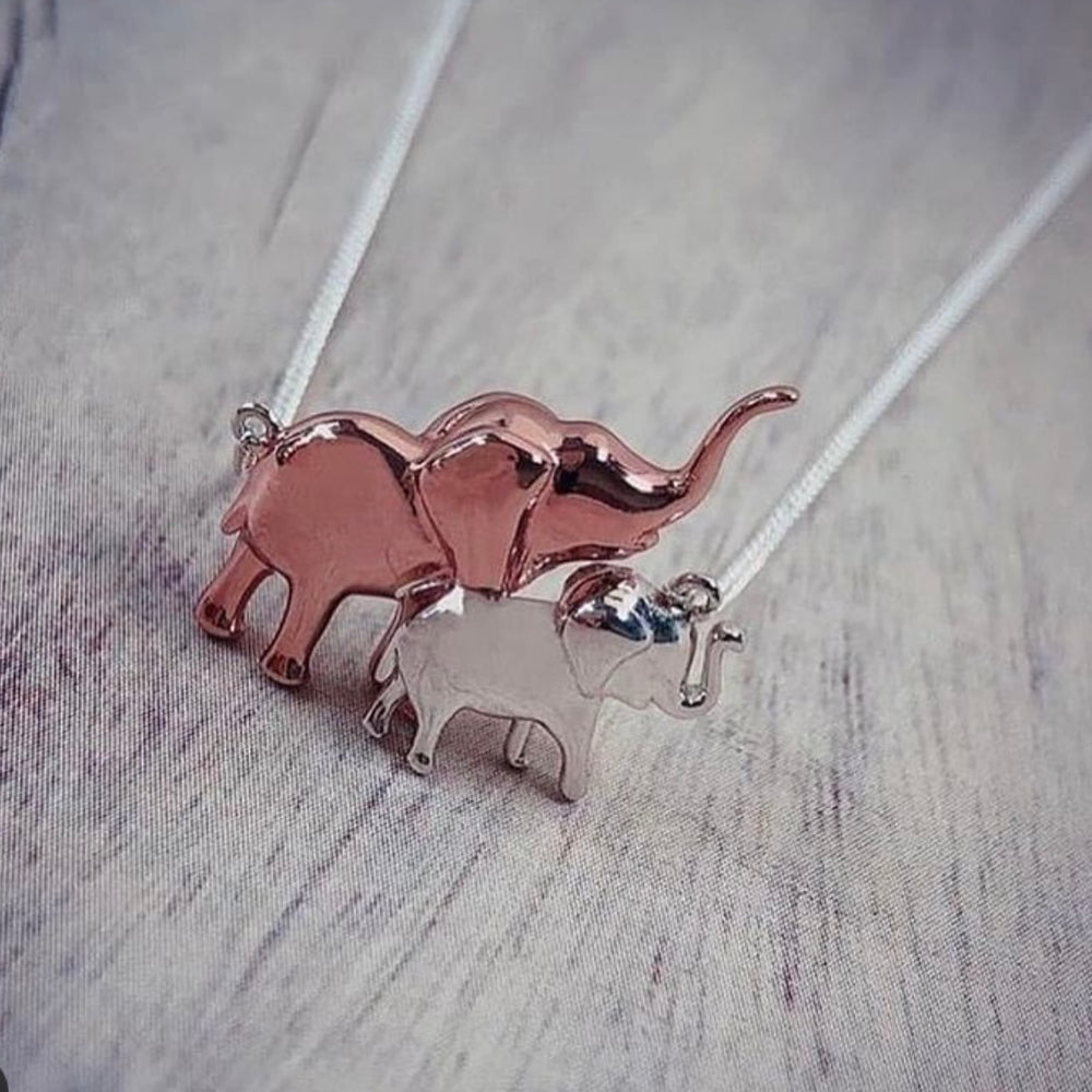 Mum and Baby Elephant Necklace