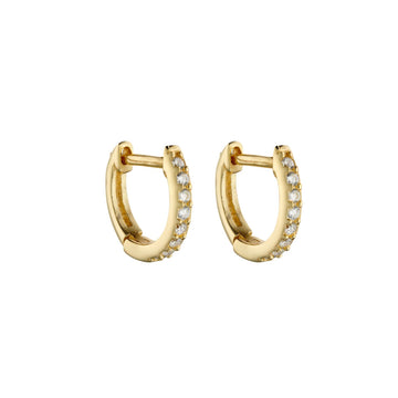 Yellow Gold Plated CZ Huggie Hoop Earrings