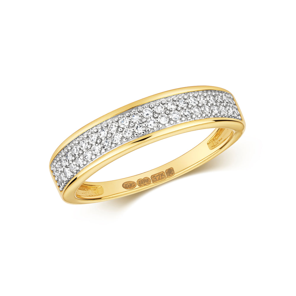 
            
                Load image into Gallery viewer, 9ct Yellow Gold Two Row Diamond Ring
            
        