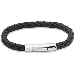 Unique & Co | Dark Brown Leather Bracelet - Maudes The Jewellers