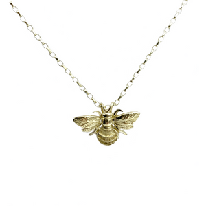 The Bee Collection 9ct Gold Bee Pendant on a 9ct Diamond Cut Belcher Chain 18” - Maudes The Jewellers