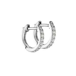 Sterling Silver CZ Huggie Hoop Earrings