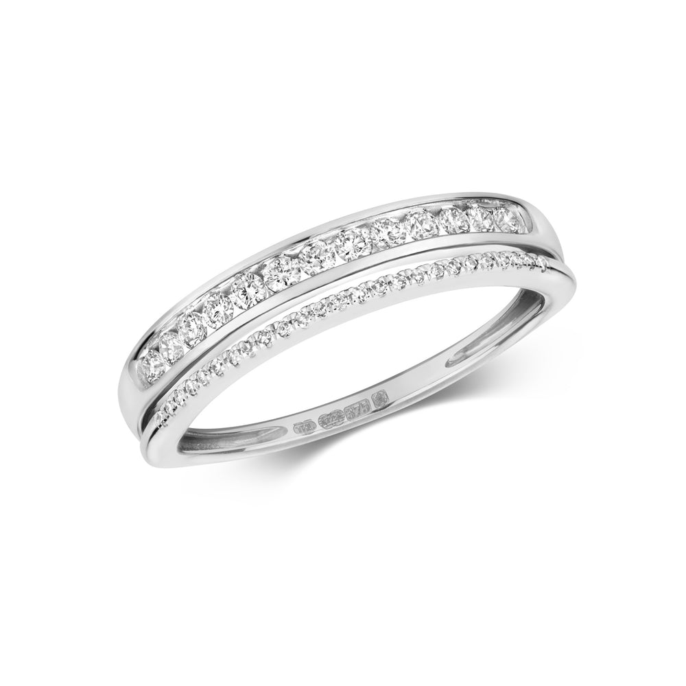
            
                Load image into Gallery viewer, 9ct White Gold Diamond Split Eternity Ring
            
        